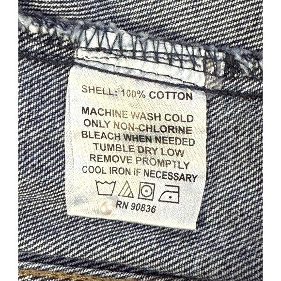 Dallas Mavericks Mavs Jean Jacket MEDIUM Embroidered Denim Trucker Dark Wash NBA - Picture 8 of 8